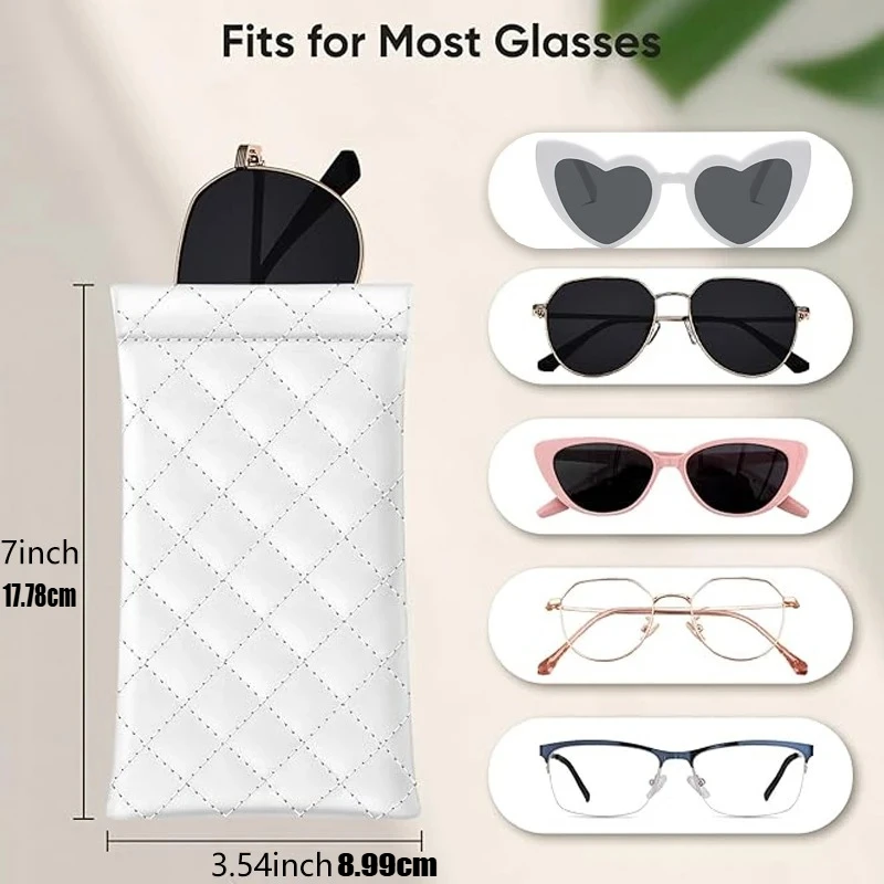 Soft Sunglass Case Eyeglass Case Women Sunglasses Pouch Squeeze PU Leather Portable Eyeglasses Pouch sunglasses sleeves
