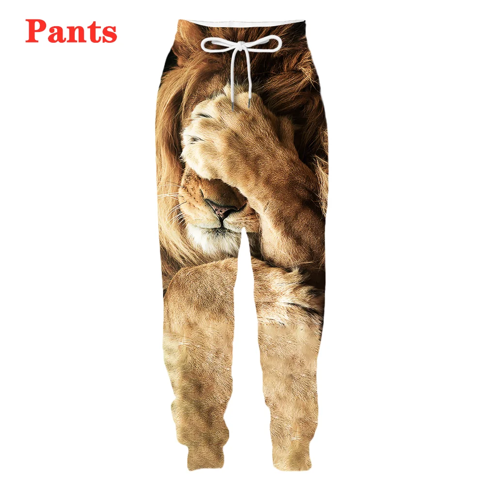 

New 3D Print Causal Clothing Animal Lion Fashion Men Women Pants Plus Size S-7XL