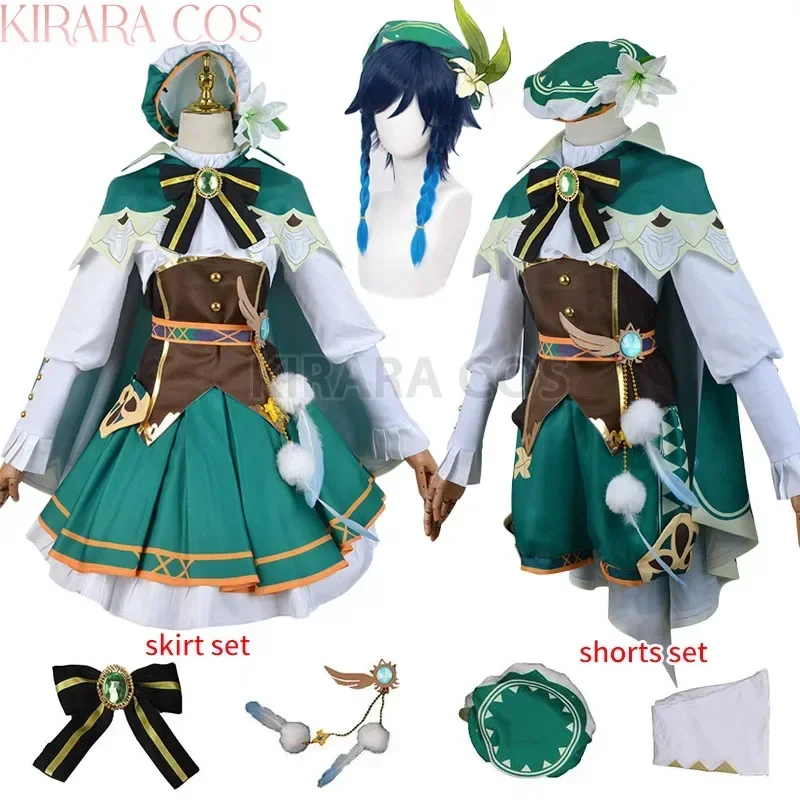 Twenty Cosplay Costume Wig Female Dress Game Impact Twenty Cosplay Outfits Costumes with Hat