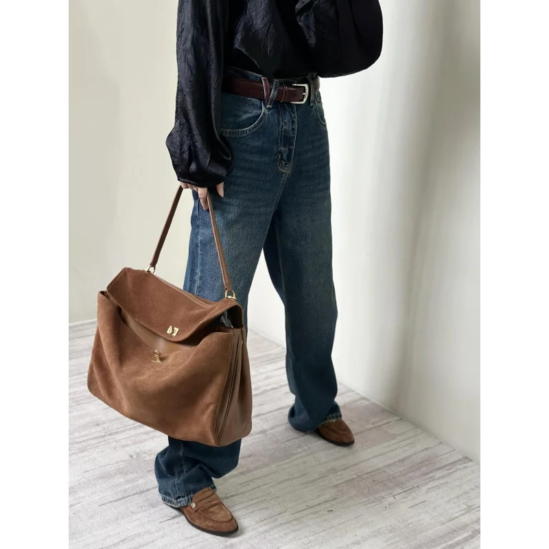 

genuine leather designer luxury New Retro Matte the Tote Bag Large Capacity Fashion Commuter Shoulder Crossbody Underarm big Bag