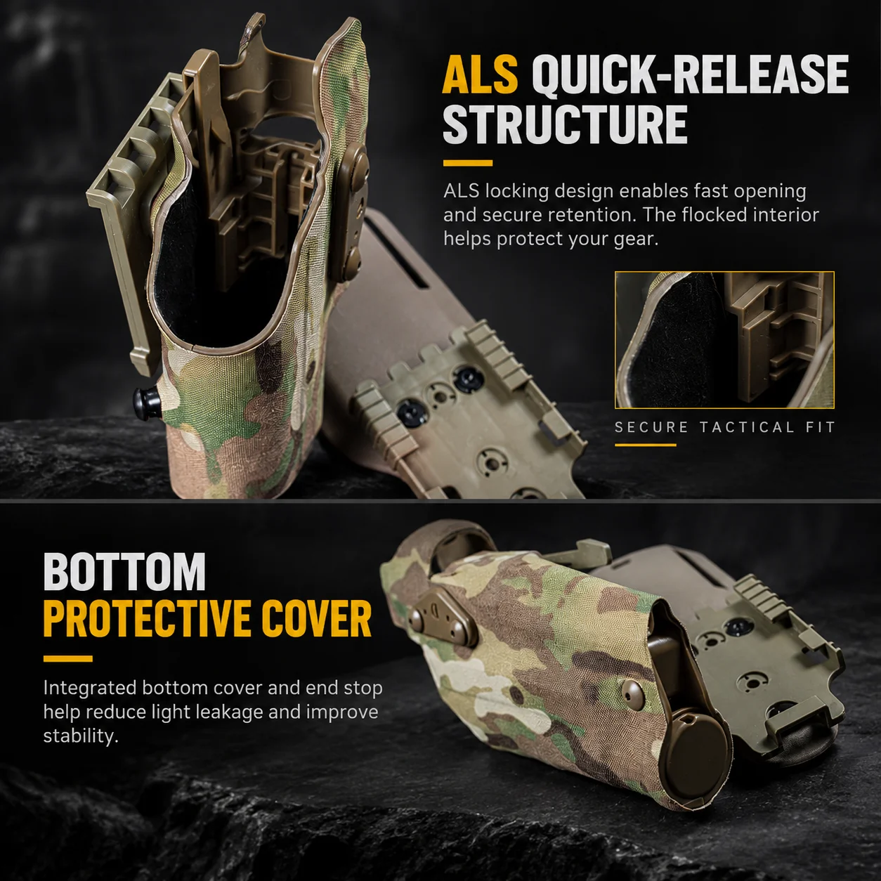Tactical Gun Holster for Glock 17 X300 Light Modular Holster Adapter Cant Spacer Set Hunting Airsoft Accessories