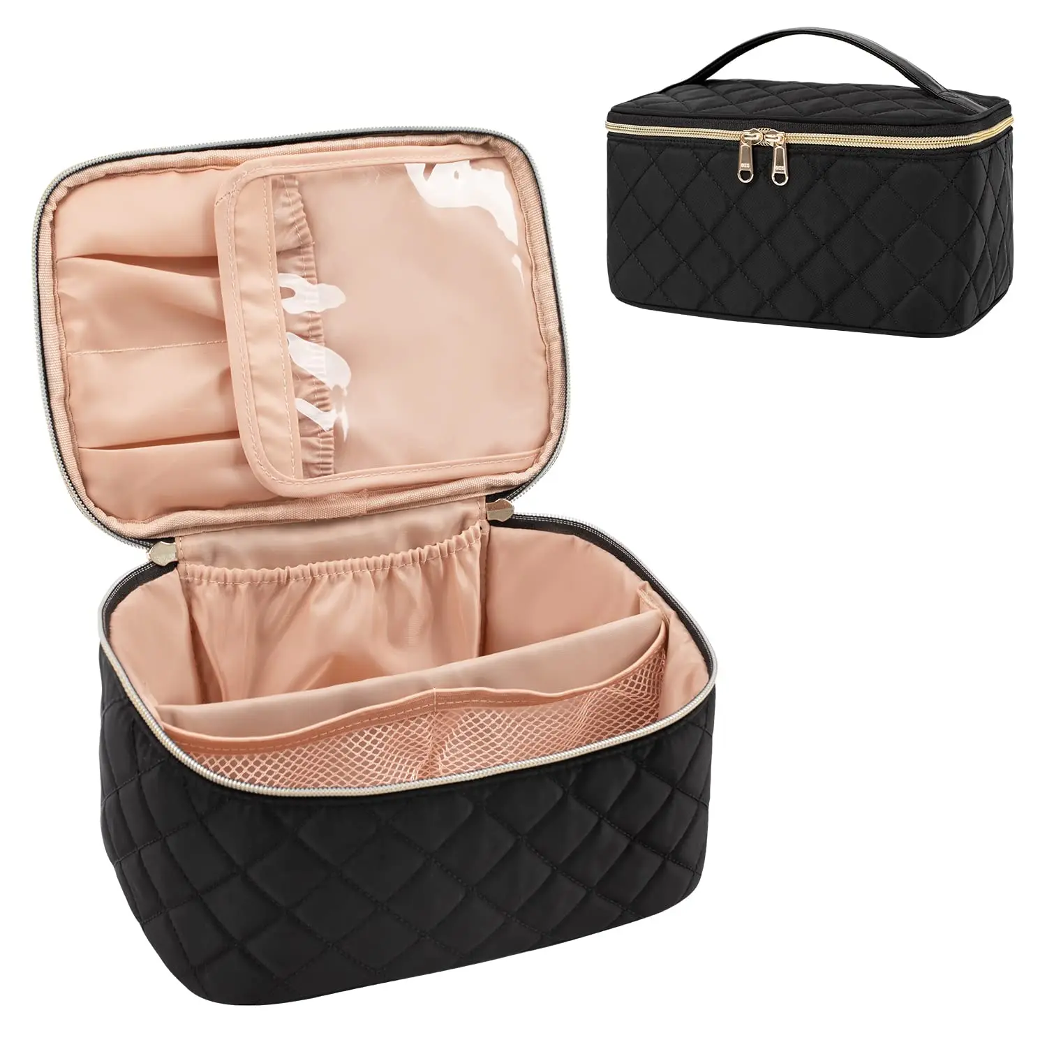 

Women's Cosmetic Bag, Large Capacity Travel Makeup Organizer Cosmetics Storage Pouch PVC Toiletry Bag Women's Tote Bag