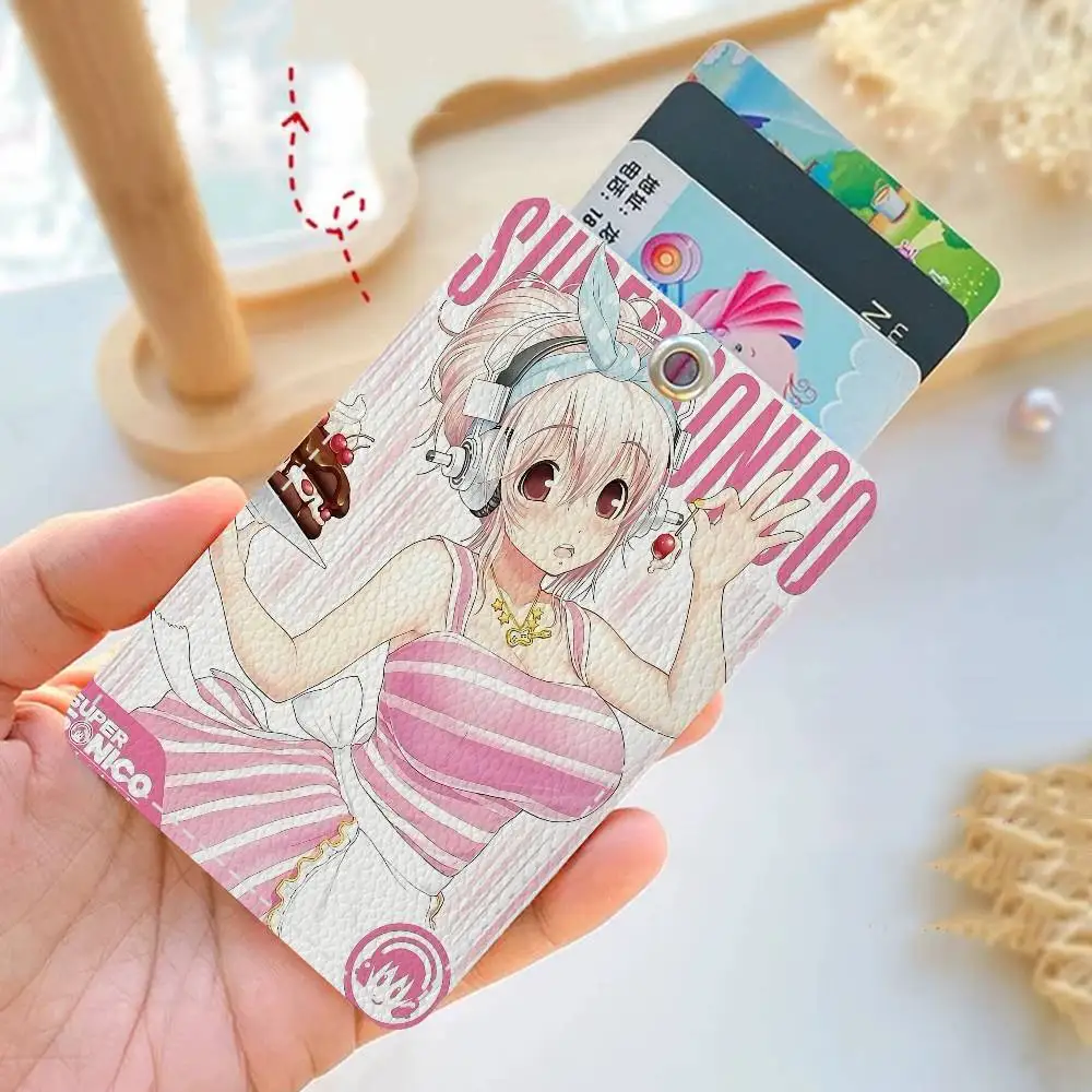Super Sonico Anime Personalised Holder Suitable For Bank Card,Subway, Bus Card Wallet Card Case Badge Holder Keychain