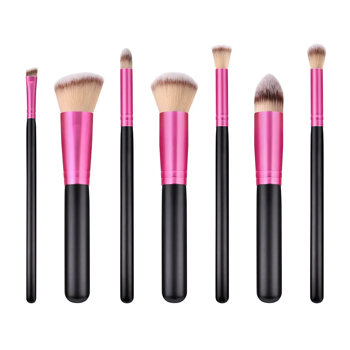 

7Pcs Professional Makeup Brush Set with Wooden Handle Soft Nylon Bristles Even Blending Ideal for Daily Wear and Gift for Her