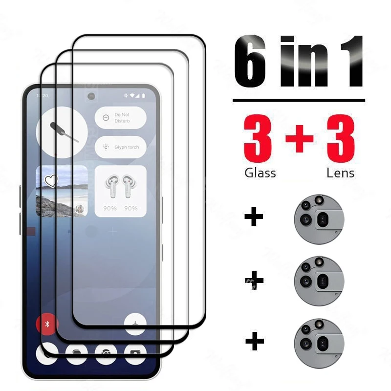 

6 In 1 For Nothing Phone 3a Pro Glass Tempered Glass Nothing Phone 3a Pro Glass Screen Protector Camera Film Tempered Film