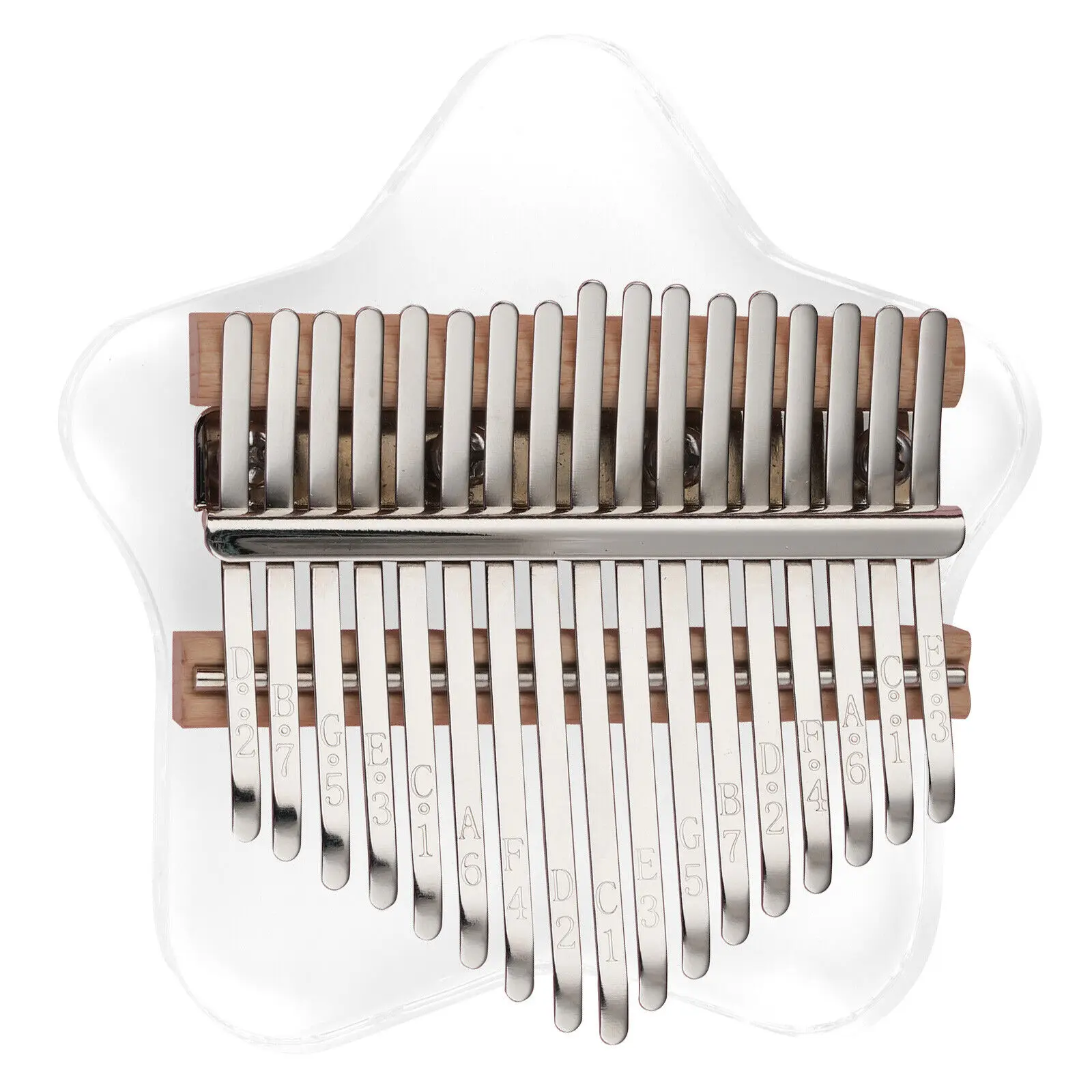 Acrylic Kalimba Piano 17 Keys Mbira Crystal Finger Piano Musical Instruments Christmas Gift for Kid Adult Beginners Star Shape