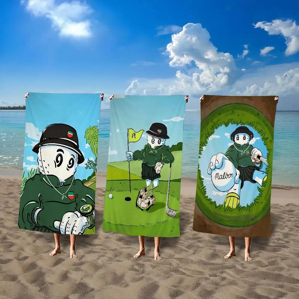 L-Leisure M-Malbones Golf Strandtuch Cartoon Niedlich Sommer Kinder Großes Bad Pool Strandtuch Mikrofaser Saugfähig Zum Schwimmen