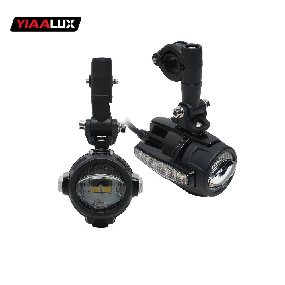 YIAALUX المصباح مع التبديل الأضواء أصفر أبيض القيادة أضواء كشاف العمل دراجة نارية سكوتر الضباب الخفيف
