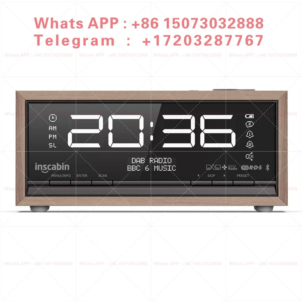 Foreign trade radio custom clock speaker Bluetooth 5.0 wooden clock speaker new plug-in version
