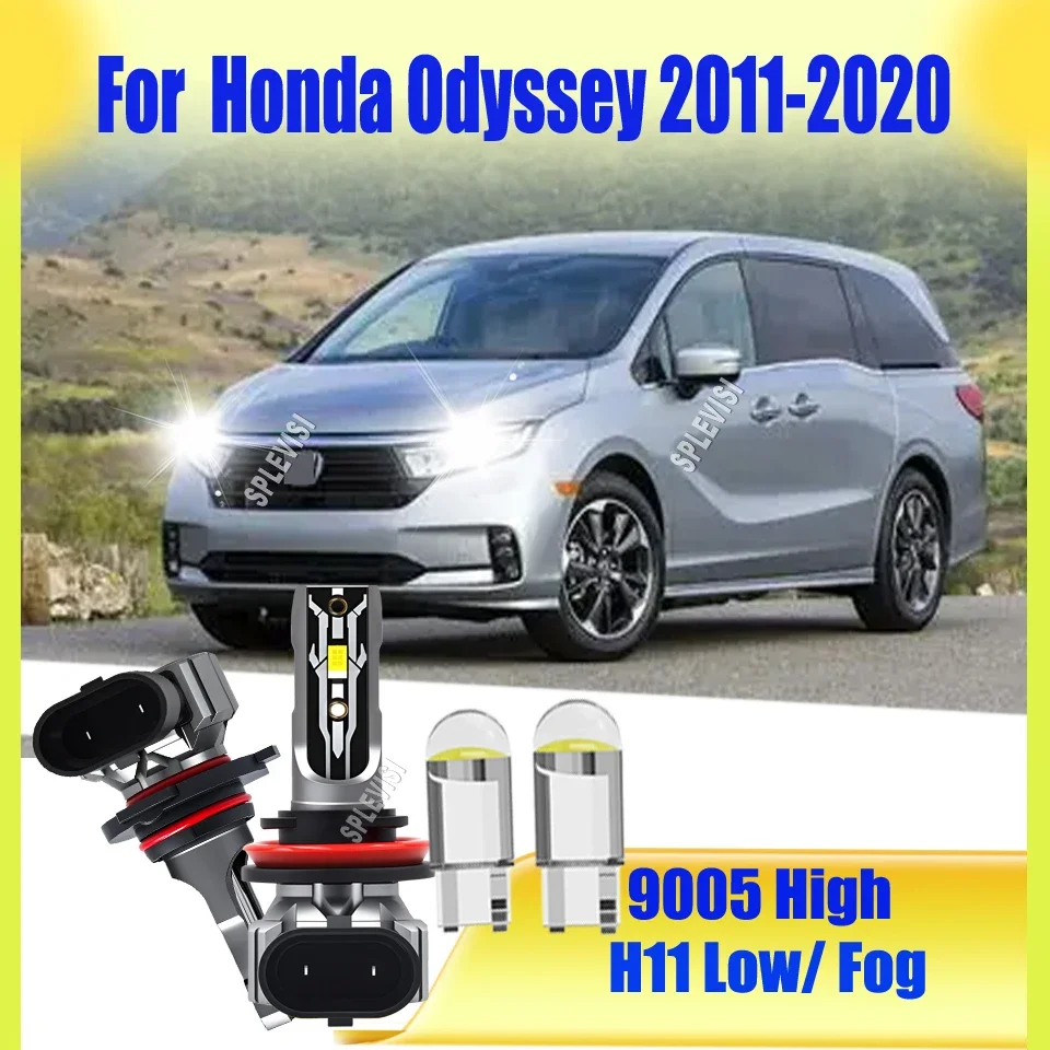 9005 H11 LED White Headlight Fog Bulbs Solution for Dark & Foggy Roads For Honda Odyssey 2011 2012 2013 2014 2015 2016 2017-2020