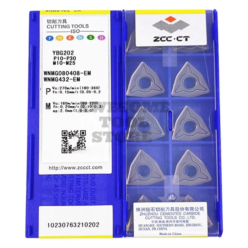 ZCCCT WNMG d'origine 080408 -EM WNMG 080412 -EM YBG202 YBG205 YBG205H YBM153 YBM251 YBM253 Inserts en carbure pour le travail des métaux