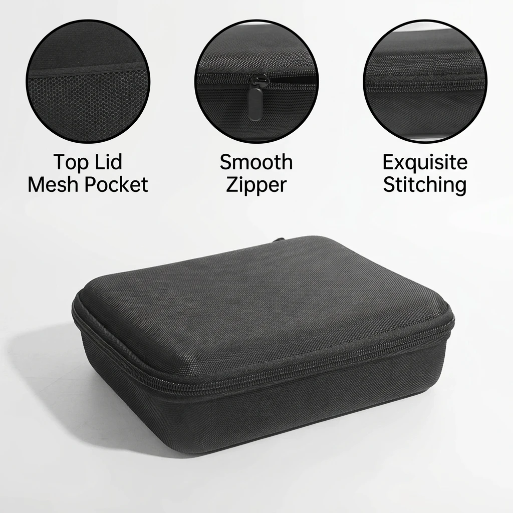 EVA Hard-Shell Eyeglasses Storage Case, 6 or 7 Compartment Portable Handheld Organizer with Soft-Lining, Protective Carrying Box