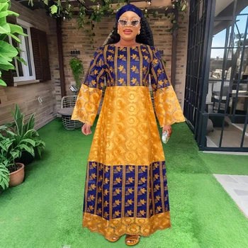 H & d vestidos africanos para mulheres bazin riche tradição bordado vestido de casamento robe roupas vestidos de festa saia 2024