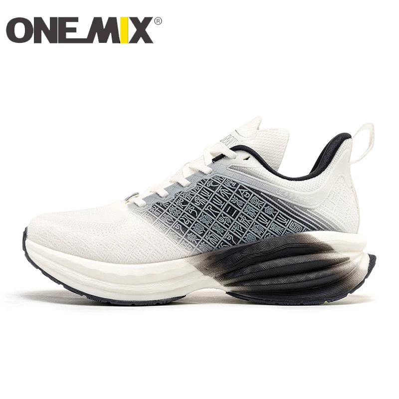 ONEMIX Chinese style Running Shoes for Men Breathable Fashion Character Vamp Air Cushion Sport Shoes Outdoor Walking Sneakers