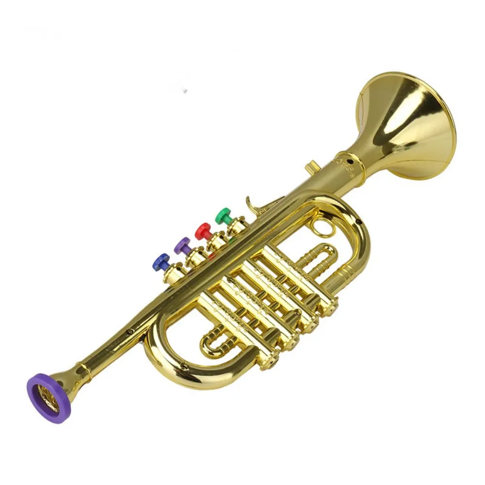 

Silver Gold Kids Saxophone Toy Four-tone Simulated Musical Children Toy Trumpet Early Learning Instruments Horn