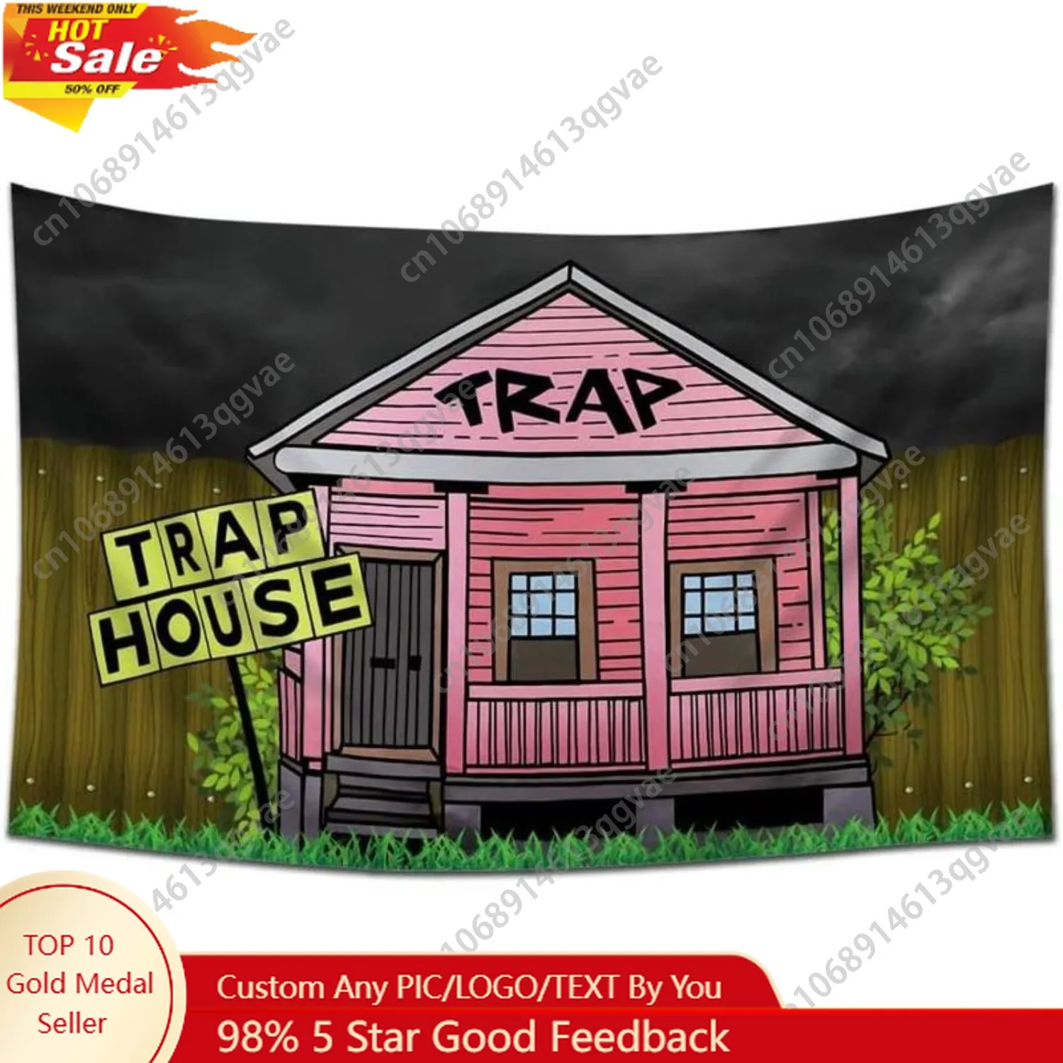 

Trap House Banner Tapestry Lightweight Decoration Design Wall Art Decorative Hanging Dorm Garage Decor Man Custom Decoration