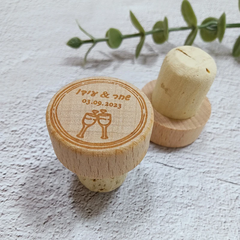 Custom 10/50/100pcs Wine Cork Stoppers Thank You Favors for Guest Wedding Party Gifts Kitchen Bar Accessories Wedding Decor