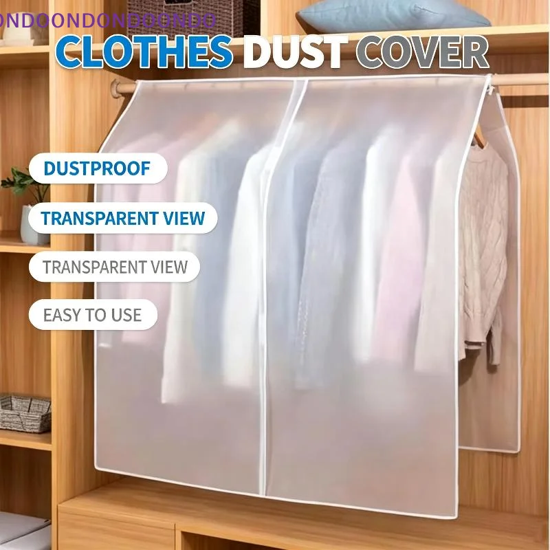 Clothes Dust Cover Translucent Dress Clothes Garment Dust Cover Hanging Organizer Waterproof Dustproof Clothes Storage