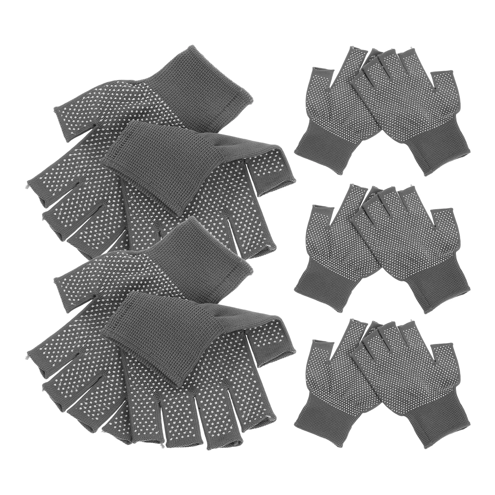 

5Pairs Half Finger Work Gloves Flexible Non-Slip Grip for Assembly Repair Cycling Touchscreen Use Gloves Half Finger