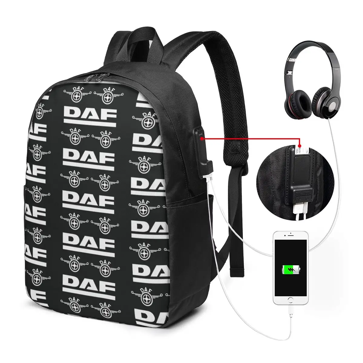 

Daf Truck Classic Car Logo Backpack Travel Notebook Bag Computer College Student School Bag Laptop Shoulder Bags for Men Women