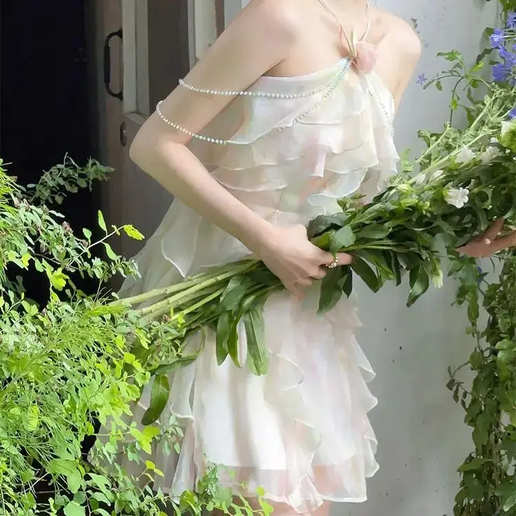 

Женское винтажное платье с оборками, элегантное шикарное платье принцессы, повседневное пляжное платье в французском стиле, лето 2024