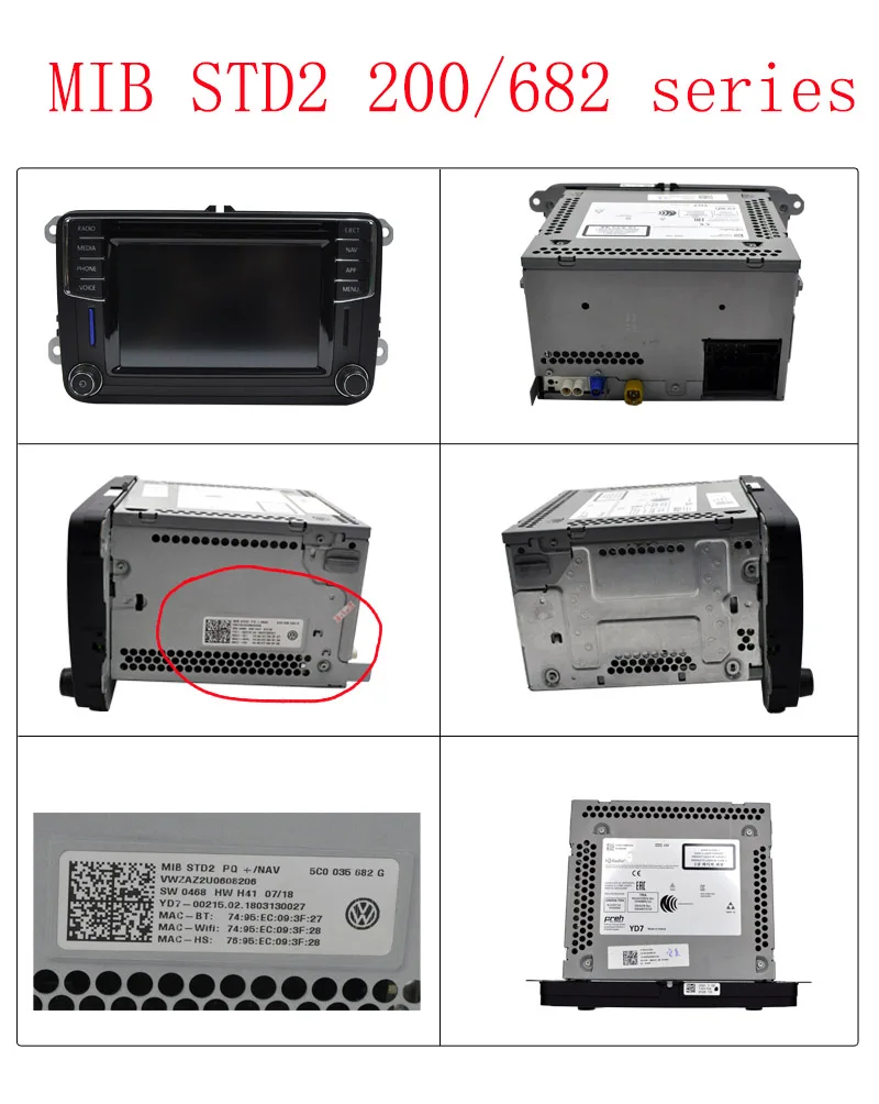 Imagem -04 - Jogador dos Multimédios do Carro com Tela Táctil 65 Dentro vw Mib Std2 Tdo-wvga0633f00039 36 Wvga0633f00045 680 682 200 684