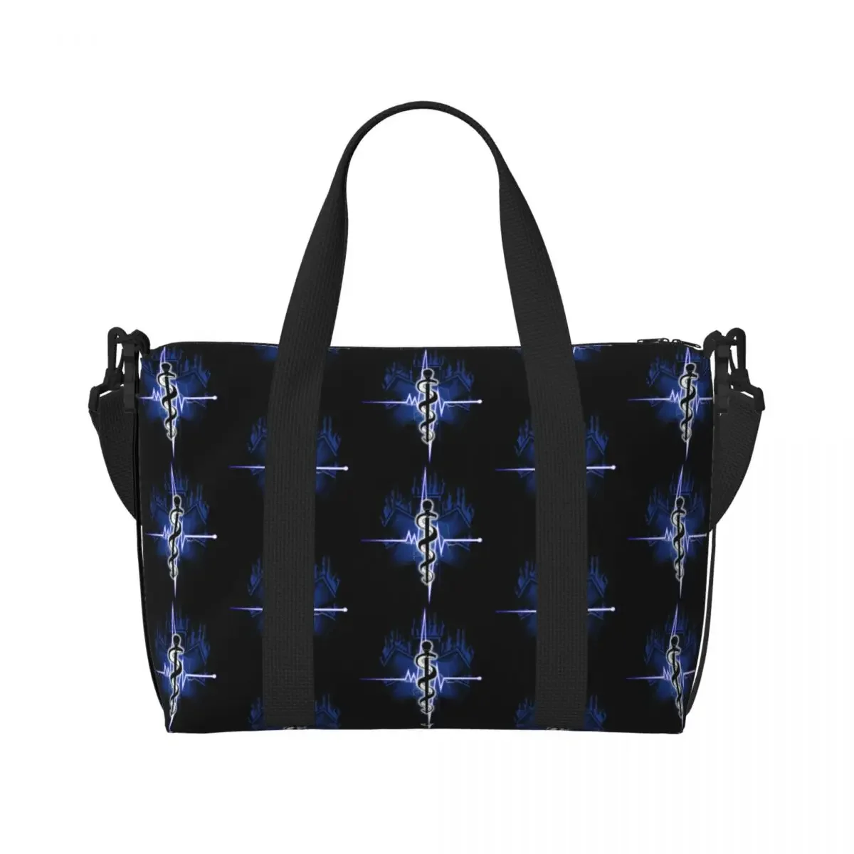 مخصص Emt نجمة الحياة شعار البقالة حمل أكياس التسوق النساء سعة كبيرة المسعف الرعاية الصحية رياضة حقائب السفر الشاطئ