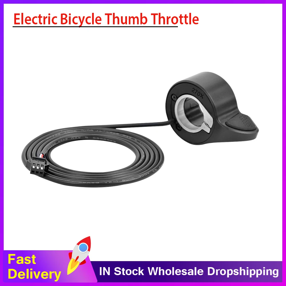 For 270X Electric Bike Thumb Throttle Waterproof Right Hand E-Bike Accelerator Speed Control 270X Thumb Throttle for 22mm Handle