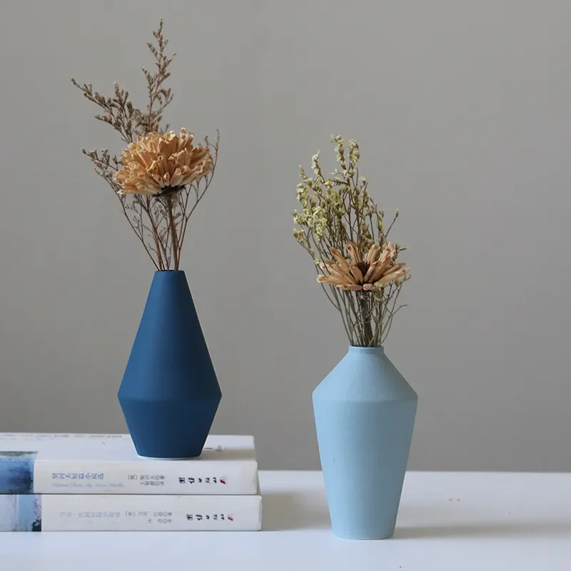 for Jingdezhen Ceramic Vase Nordic Style Home Furnishing Hotel Decoration Living Room TV Cabinet Ornament Dried Flower