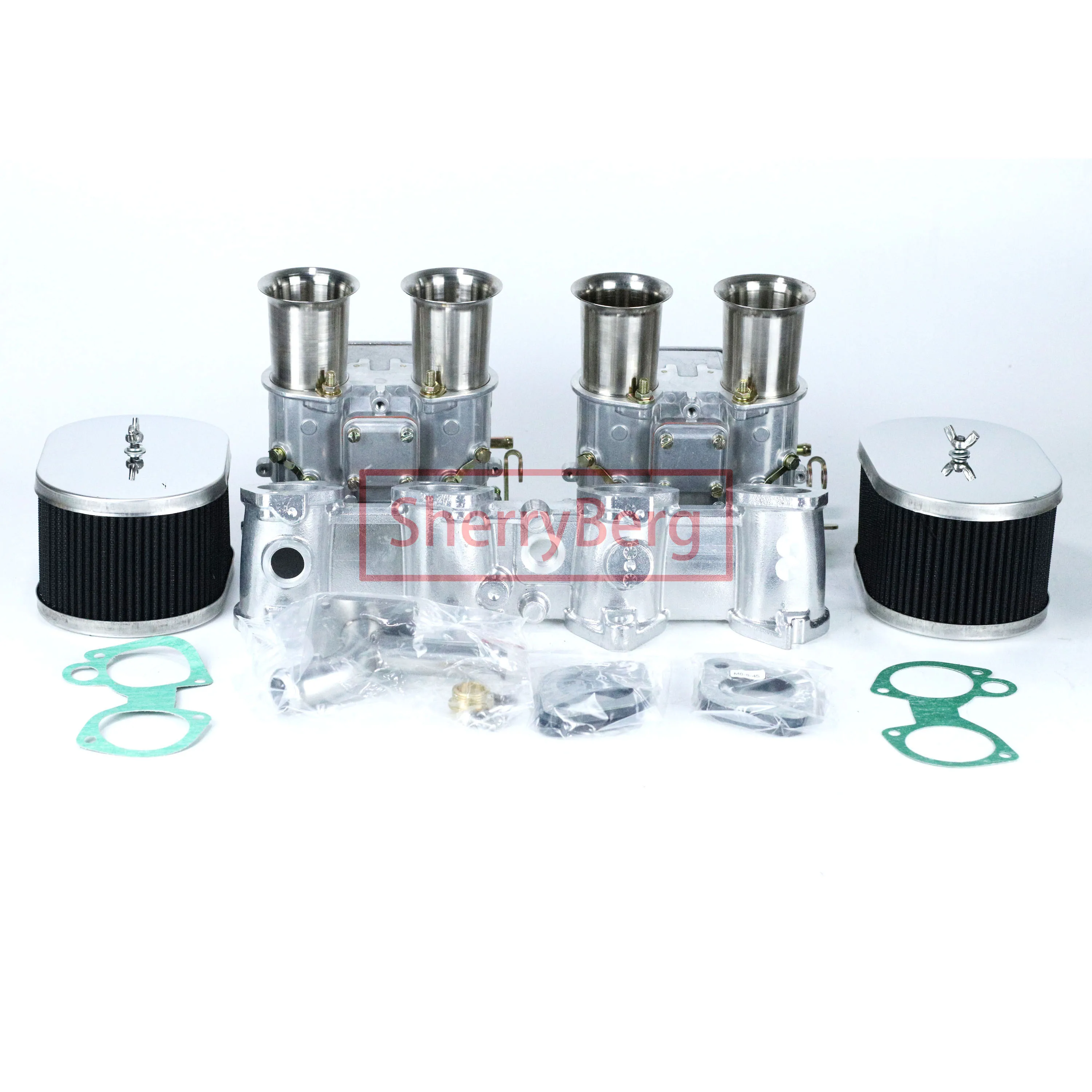 

SherryBerg 45DCOE 45 DCOE Twin Carburetors + Manifold +Filter KIT Rep Weber Dellorto EMPI EMP FAJS for BMW 1600 1800 2000 2002