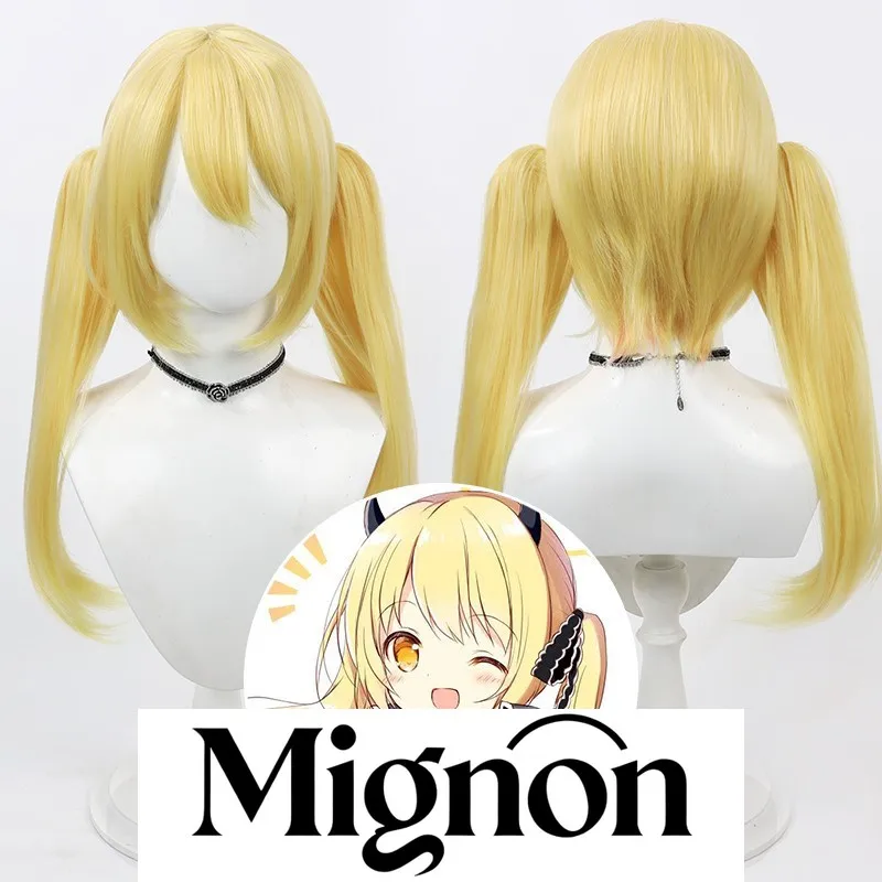 

Парик для косплея Blue Archive Tokiwa Ibuki, кепка для кожи головы с двойным желтым хвостом