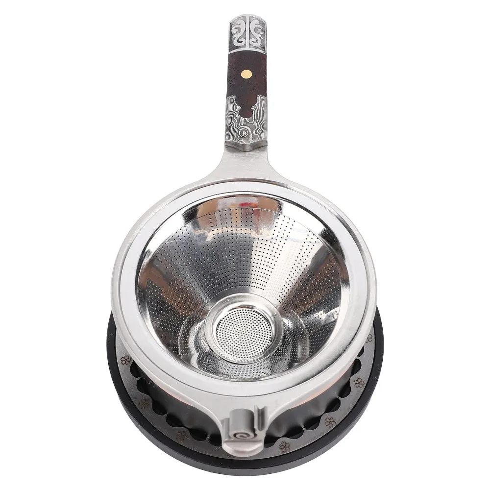 Fine Mesh Tea Strainer Infuser Reusable Anti Scald Handles Tea Filter Set Extra Fine Mesh 304 Stainless Steel Tea Brewing Funnel