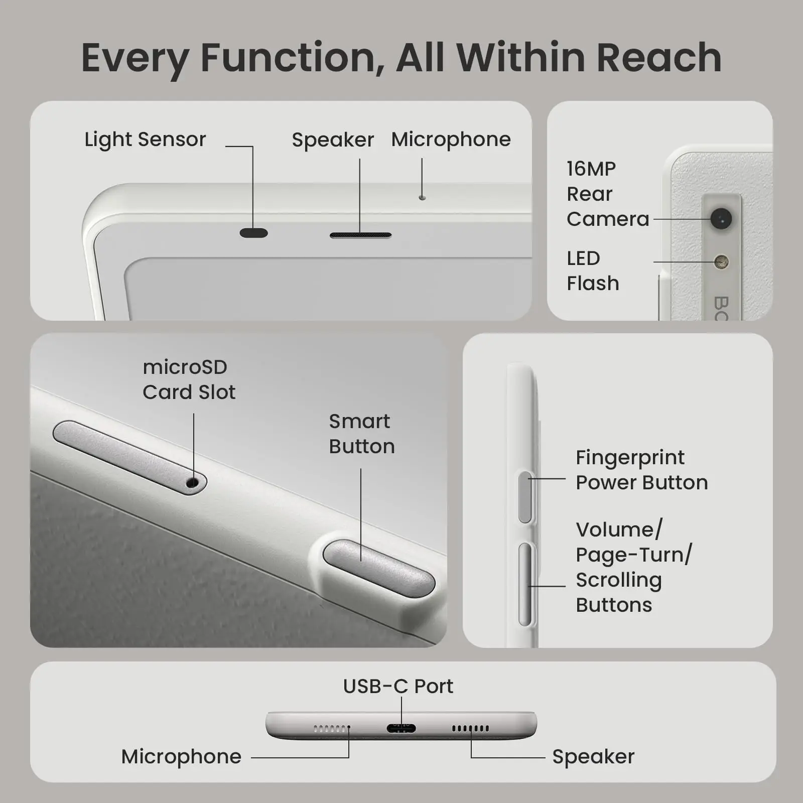 BOOX Palma 2 قارئ الكتب الإلكترونية المحمول للتعرف على بصمات الأصابع، زر ذكي، ميكروفونات مزدوجة، كتاب إلكتروني، تجربة قراءة محسنة #5
