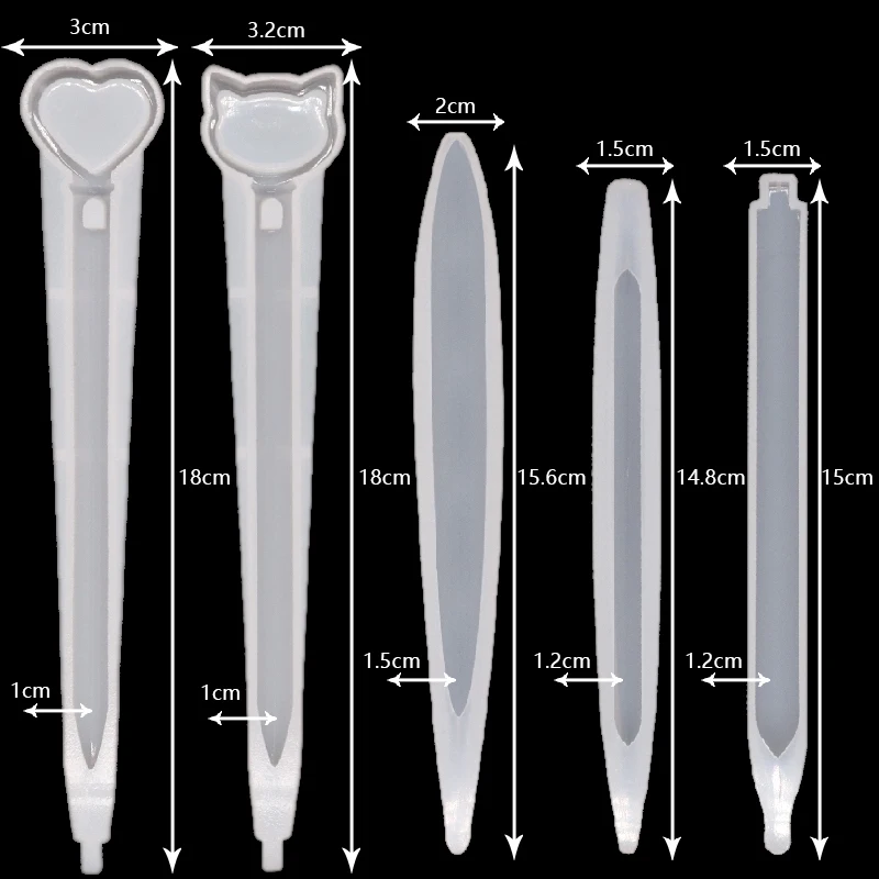 1/3/5/10/15Pcs Transparent Pen Silicone Mold Set DIY Crystal Epoxy Resin Mold Casting Mold Manual Transparent Pen Holder Making