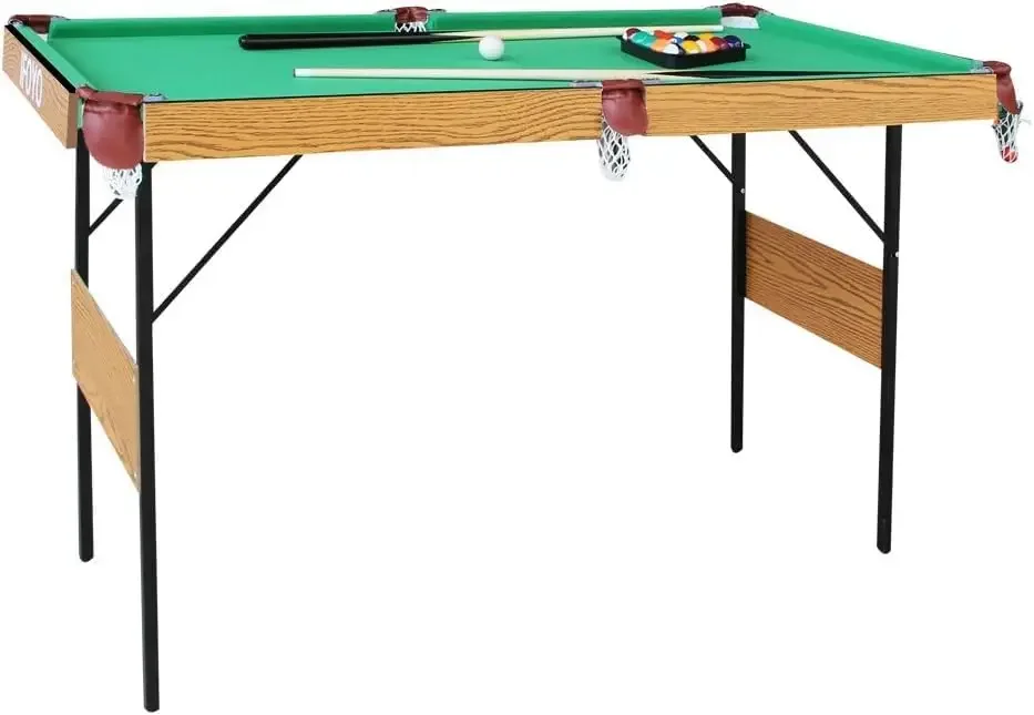 Folding Pool Table Set Mini Billiard Portable Top Snooker Game with All Accessory, Simple Assembly