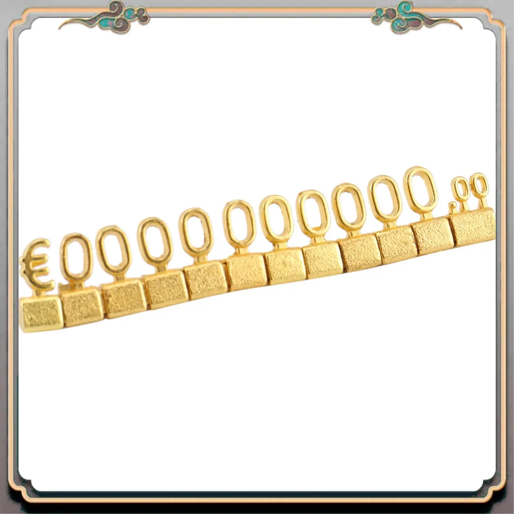 A46M-20 Sets 3D Metal Shelves Adjustable Price Square Kit For Shop Display Jewelry Watch Shop Office Display Price Label Gold