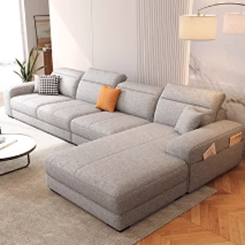 

L Shape Modern Minimalistic Sofa Living Room Fabric Italian Chaise Couch Bed Nordic Mini Divani Da Soggiorno Furniture Home