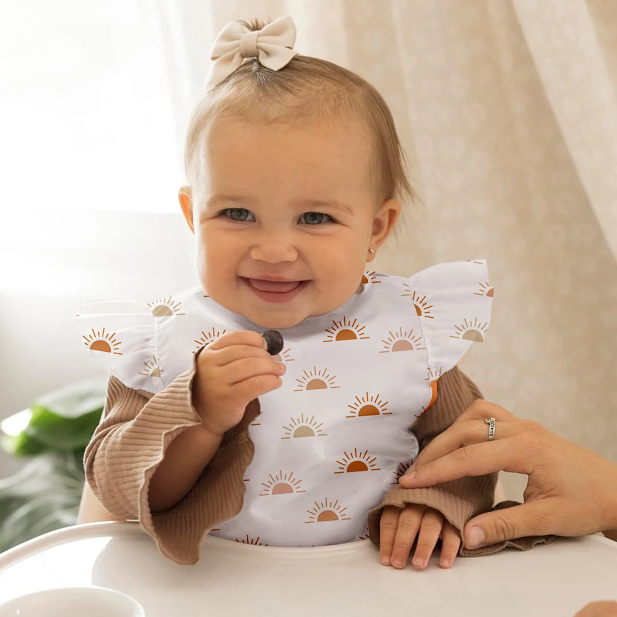2Pcs/Set Waterproof Baby Bibs,Lively and Adorable Shoulder Design Sleeveless Smock Feeding Bib Apron