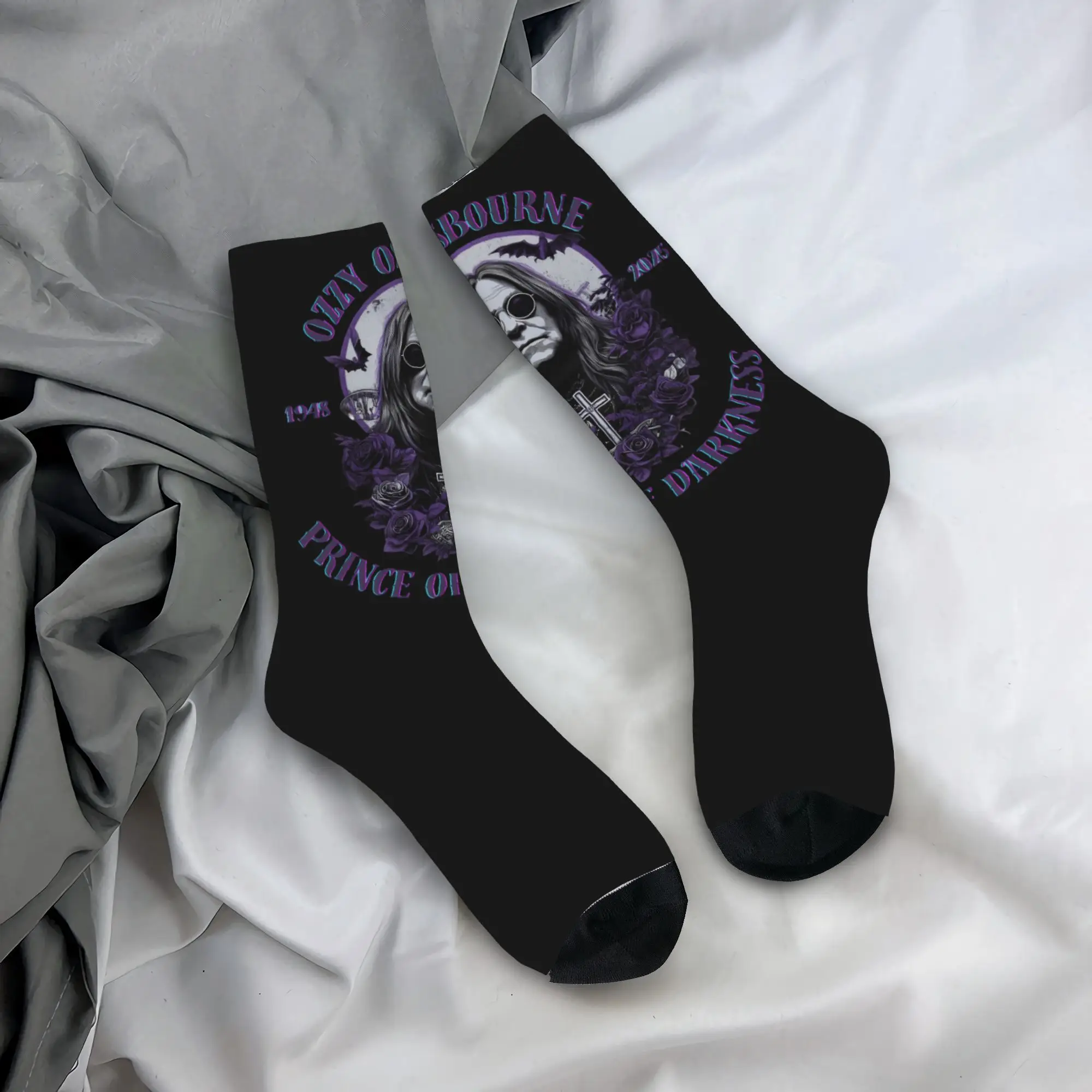 Ozzy Osbourne Rip 1948-2025 Design Socks Outfits for Sports Wear Breathable Black Sabbaths Rock Band Print Socks