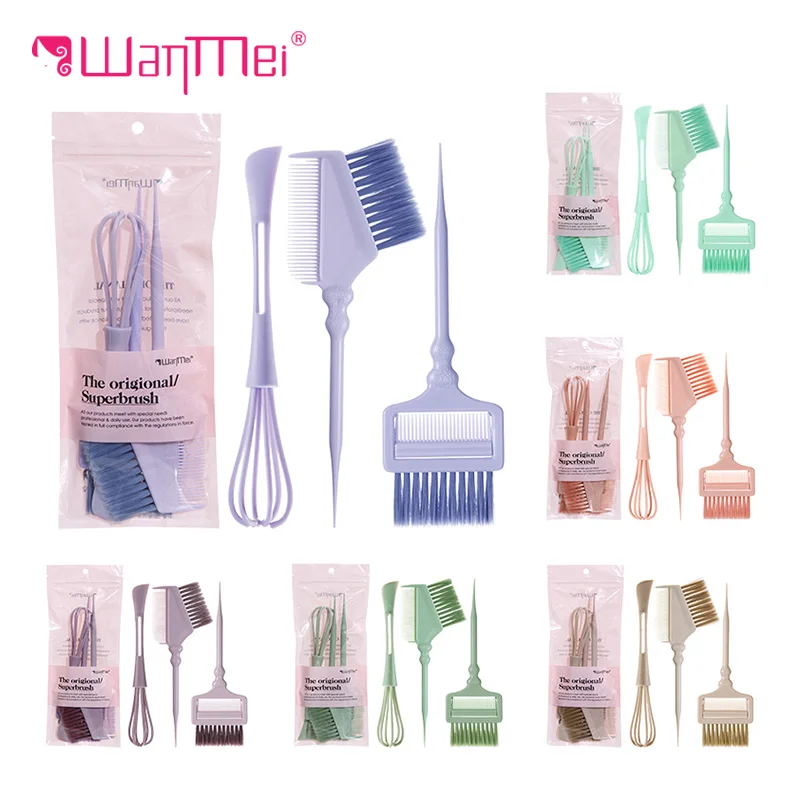 

WANMEI 3Pcs new Barber Hair Dyeing Brush Set Salon Hair Dyeing Tools Suitable for Salon and DIY Home Hair Dyeing Easy To Apply