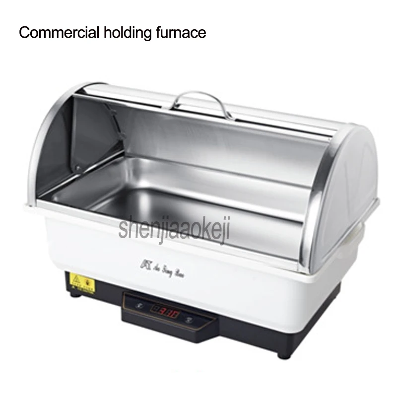 220V / 110V 500w 1pc 9L Commercial holding furnace Temperature-controlled Buffy furnace stainless steel half flip buffet stove