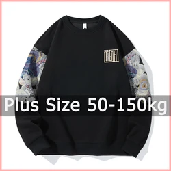Plus Size Women Sweatshirt 50-150kg 7XL 8XL 9XL Long Sleeve Pullovers T-shirt Plus Size Women Clothing Sudaderas Mujer Feminino