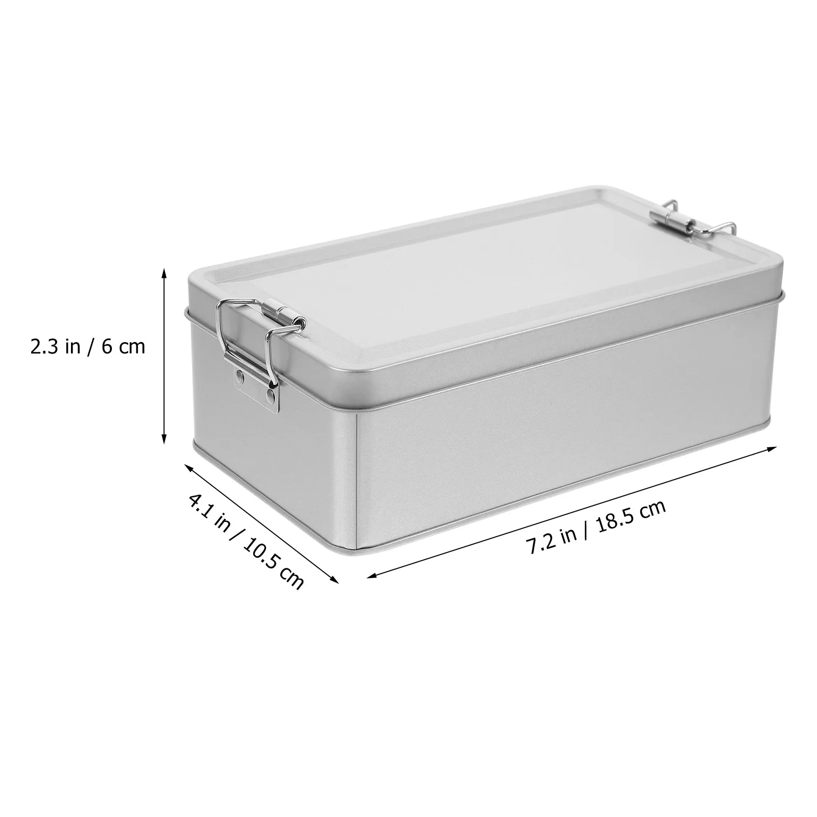 Medium Size Silver Tinplate Storage Box Vintage Style Candy Cookie Snack Organizer Multi-Purpose Storage Solution