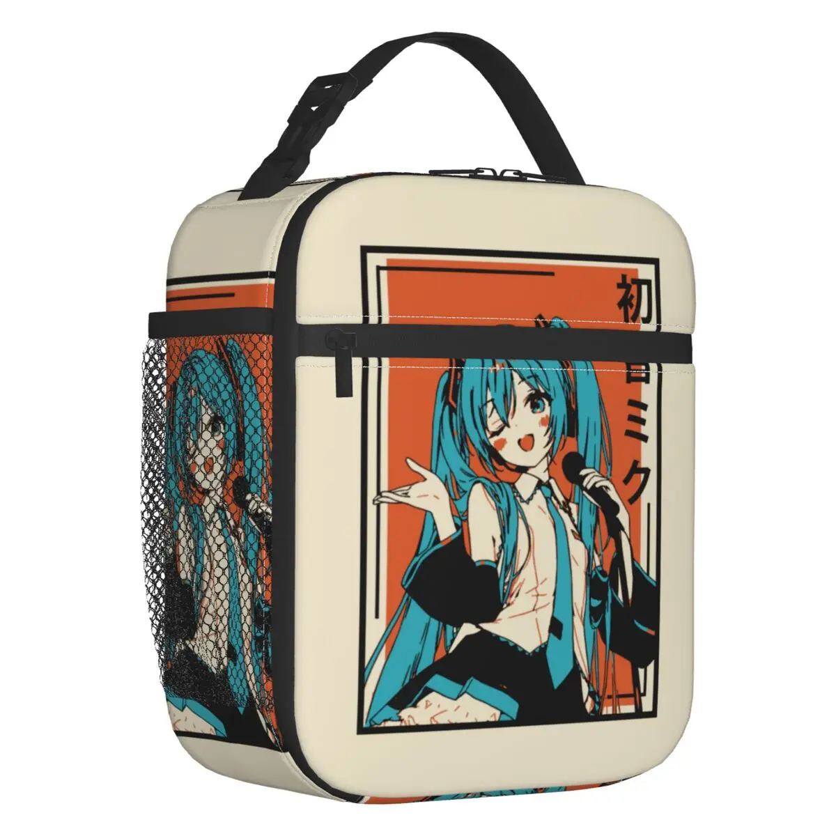 カスタムハツネミク-vocaloid-ロックアニメ-断熱ランチトートバッグ-女性男性用-保温保冷ランチボックス-仕事-学校-旅行用