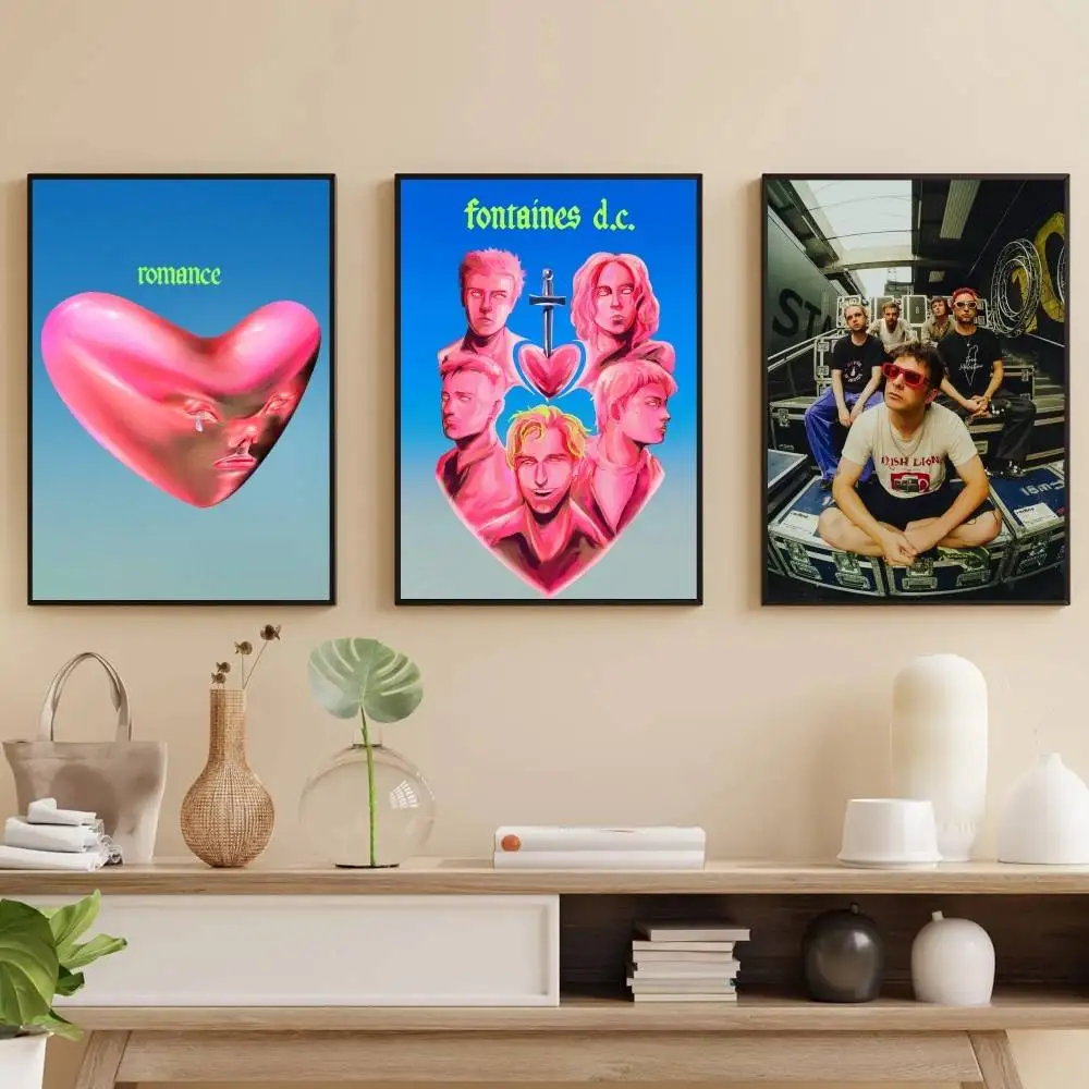 

F-Fontaines DC Romance Poster Self-adhesive Art Waterproof Paper Sticker Coffee House Bar Room