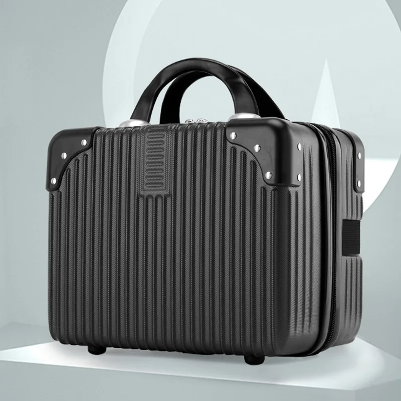 

Portable Mini Travel Suitcase With Lock Fashion Waterproof Makeup Bag Handheld Luggage Organizer Makeup Case Small Boarding Case