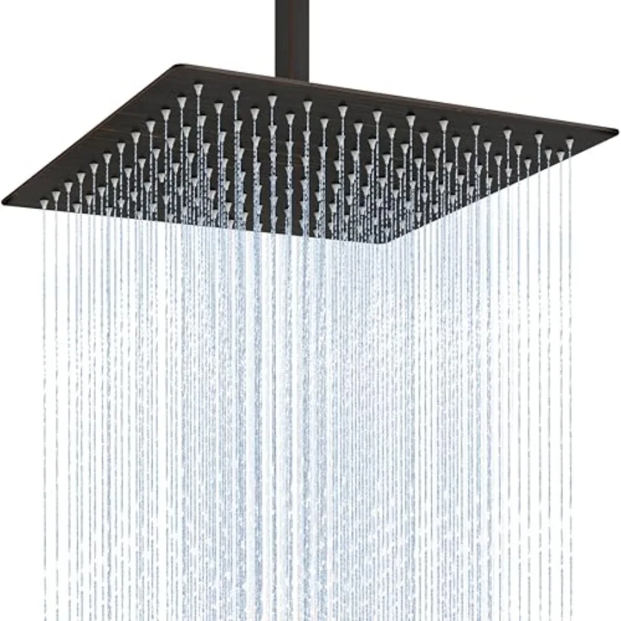 

Ra Shower Head Staless Steel Large Rafall Shower Head High Pressure Bathroom Waterfall Square Showerhead Ceilg or Wall Mount