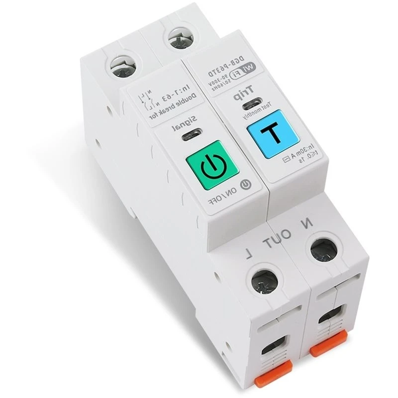 T21C WIFI Smart Switch 63A 2P Cut Off L+ N For ENERGY Meter Circuit Breaker Voltage Current Leakage Temperature Protection