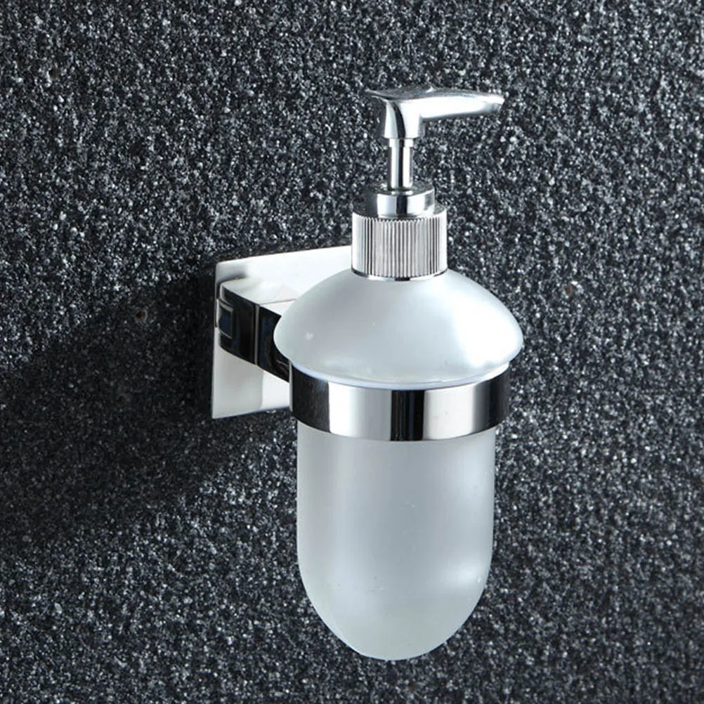 

Stainless Steel Soap Dispenser Wall Mounted Liquid Pump Bottle Foaming Hand Bathroom Kitchen Glass Material Easy