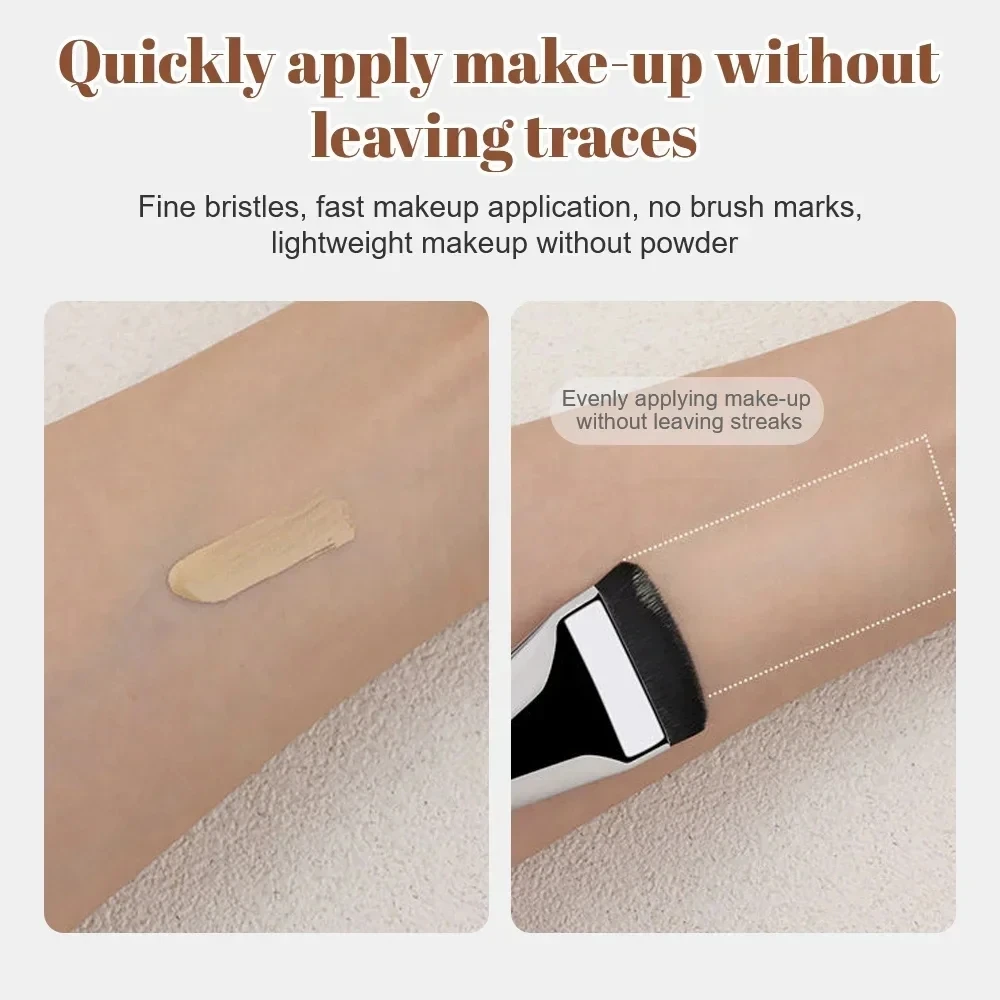 Ultra Thin Foundation Brush and Thin Face Contour Brush Flat Contour Brush Blending Soft Portable Foundation Cream Makeup Brushe